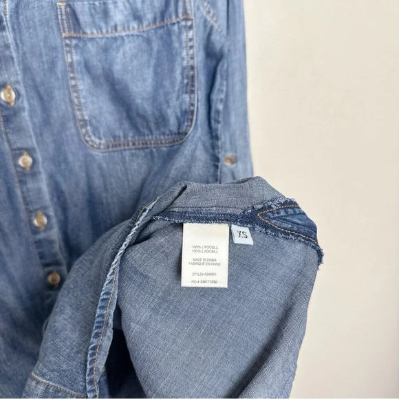 Cloth & Stone Womens Xsmall Chambray Button Shirt - Picture 13 of 16